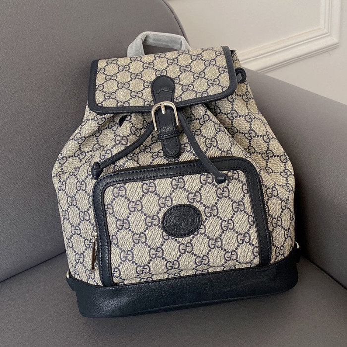 Gucci Womens Mens Fashion Bags Shoulder Backpacks Luxury Brand Backpack with Interlocking G in GG Supreme 674147 UULCT 9682 with Original Box