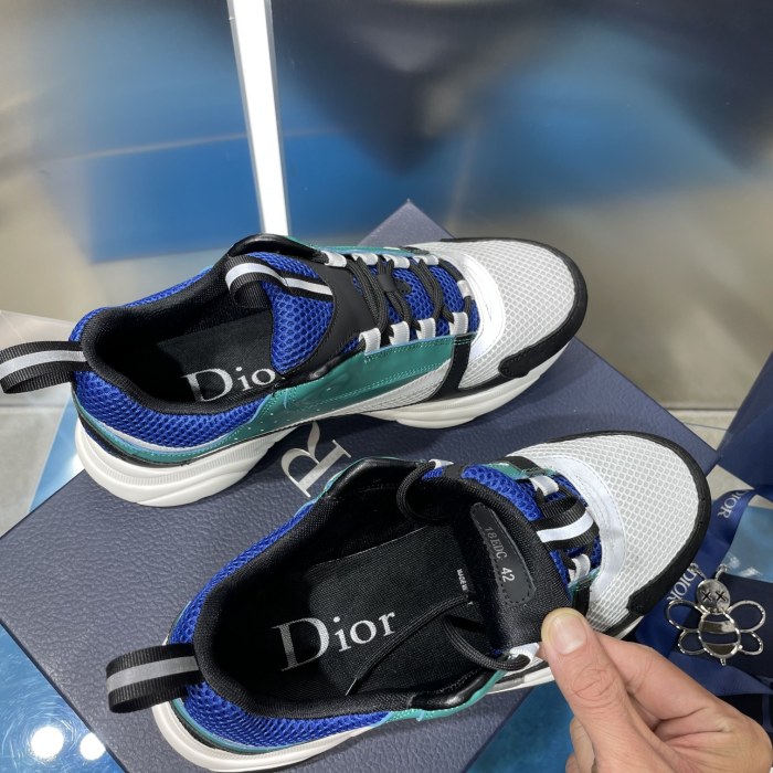 Dior Mens Shoes Sneakers Luxury Brand Breathable Design B22 SNEAKER Mesh with Smooth Calfskin with Original Box 3SN231YXX_H861