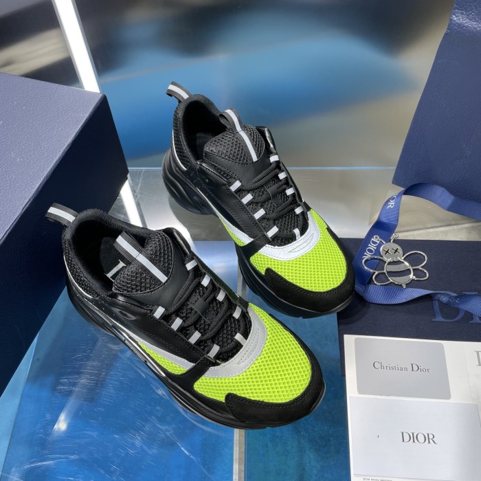 Dior Mens Shoes Sneakers Luxury Brand Breathable Design B22 SNEAKER Mesh with Smooth Calfskin with Original Box 3SN231YXX_H861