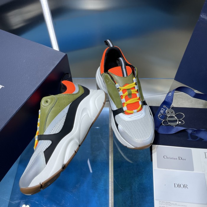 Dior Mens Shoes Sneakers Luxury Brand Breathable Design B22 SNEAKER Mesh with Smooth Calfskin with Original Box 3SN231YXX_H861