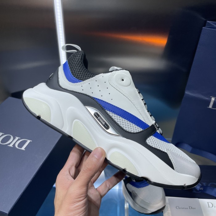 Dior Mens Shoes Sneakers Luxury Brand Breathable Design B22 SNEAKER Mesh with Smooth Calfskin with Original Box 3SN231YXX_H861