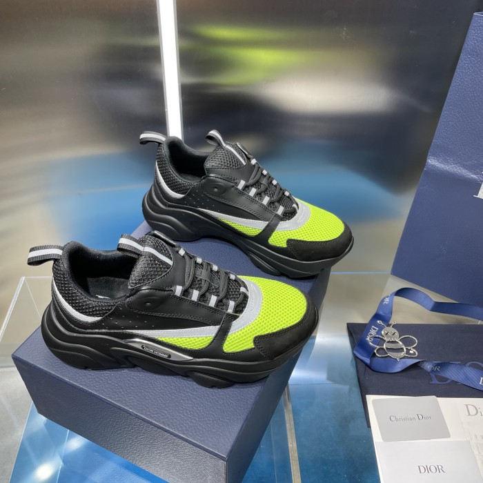Dior Mens Shoes Sneakers Luxury Brand Breathable Design B22 SNEAKER Mesh with Smooth Calfskin with Original Box 3SN231YXX_H861