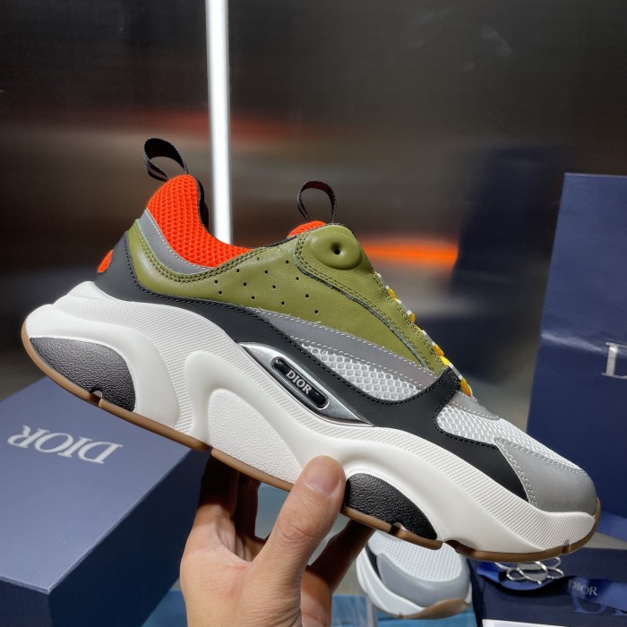Dior Mens Shoes Sneakers Luxury Brand Breathable Design B22 SNEAKER Mesh with Smooth Calfskin with Original Box 3SN231YXX_H861