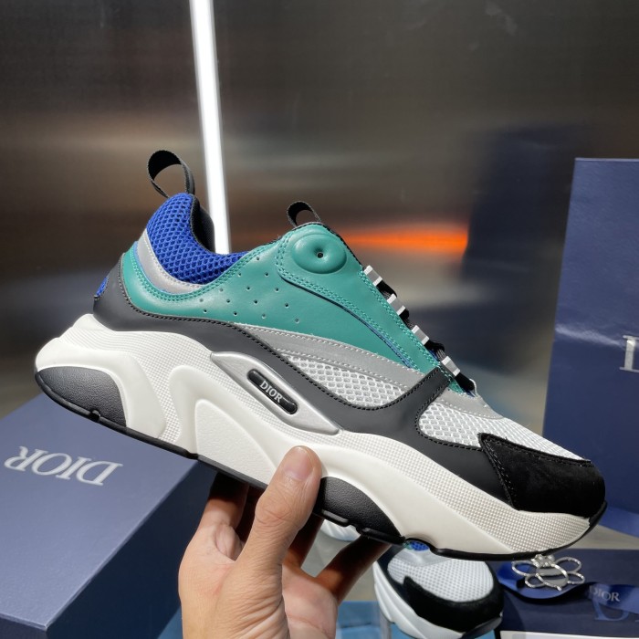 Dior Mens Shoes Sneakers Luxury Brand Breathable Design B22 SNEAKER Mesh with Smooth Calfskin with Original Box 3SN231YXX_H861