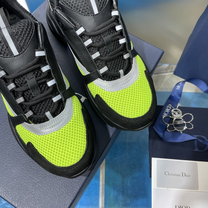 Dior Mens Shoes Sneakers Luxury Brand Breathable Design B22 SNEAKER Mesh with Smooth Calfskin with Original Box 3SN231YXX_H861