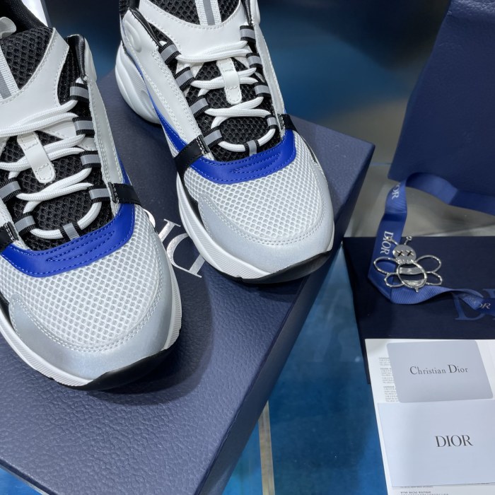 Dior Mens Shoes Sneakers Luxury Brand Breathable Design B22 SNEAKER Mesh with Smooth Calfskin with Original Box 3SN231YXX_H861