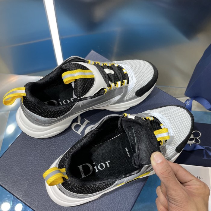 Dior Mens Shoes Sneakers Luxury Brand Breathable Design B22 SNEAKER Mesh with Smooth Calfskin with Original Box 3SN231YXX_H861