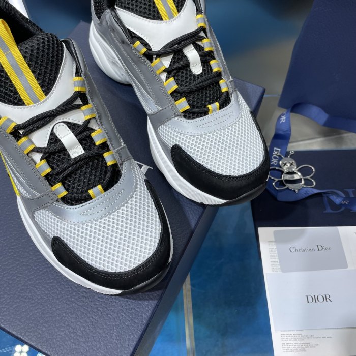 Dior Mens Shoes Sneakers Luxury Brand Breathable Design B22 SNEAKER Mesh with Smooth Calfskin with Original Box 3SN231YXX_H861