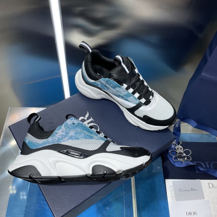 Dior Mens Shoes Sneakers Luxury Brand Breathable Design B22 SNEAKER Mesh with Smooth Calfskin with Original Box 3SN231YXX_H861