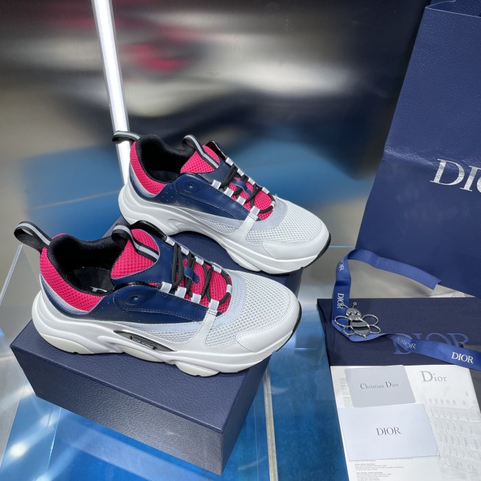 Dior Mens Shoes Sneakers Luxury Brand Breathable Design B22 SNEAKER Mesh with Smooth Calfskin with Original Box 3SN231YXX_H861