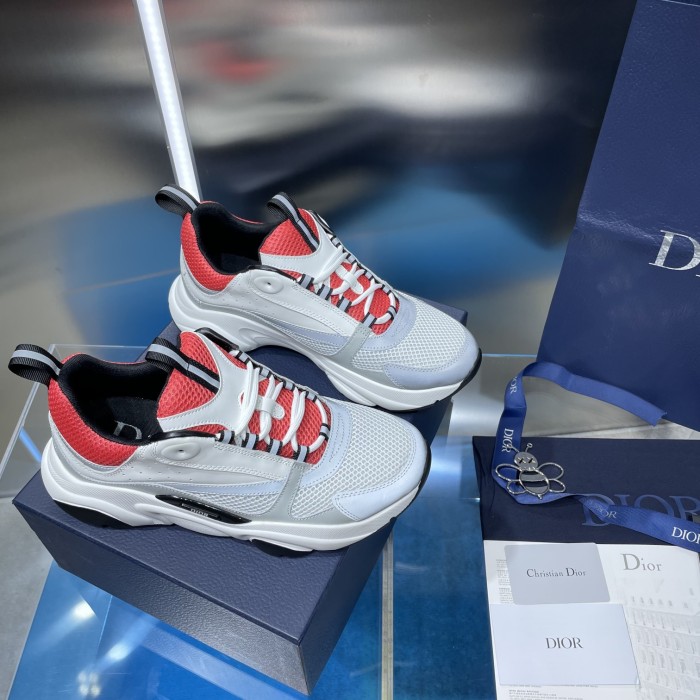 Dior Mens Shoes Sneakers Luxury Brand Breathable Design B22 SNEAKER Mesh with Smooth Calfskin with Original Box 3SN231YXX_H861