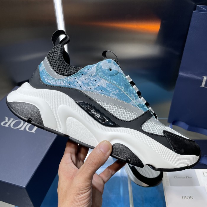 Dior Mens Shoes Sneakers Luxury Brand Breathable Design B22 SNEAKER Mesh with Smooth Calfskin with Original Box 3SN231YXX_H861