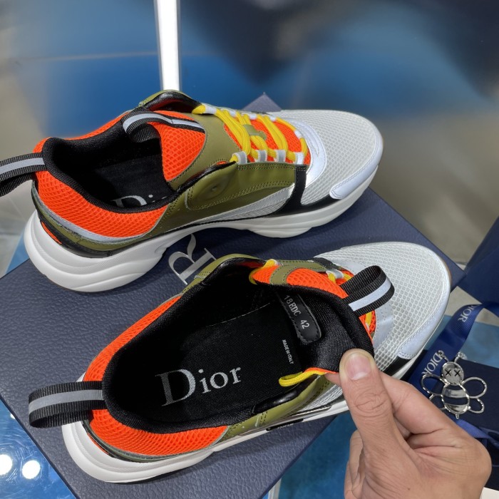 Dior Mens Shoes Sneakers Luxury Brand Breathable Design B22 SNEAKER Mesh with Smooth Calfskin with Original Box 3SN231YXX_H861