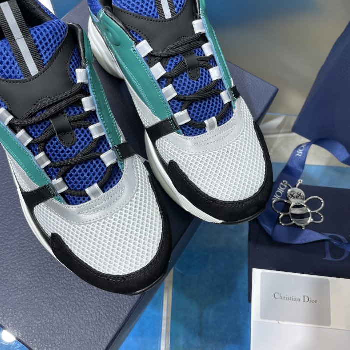 Dior Mens Shoes Sneakers Luxury Brand Breathable Design B22 SNEAKER Mesh with Smooth Calfskin with Original Box 3SN231YXX_H861