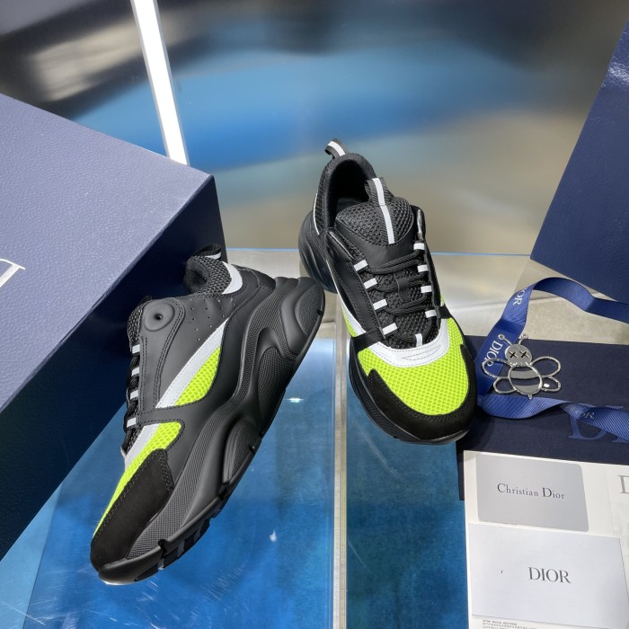 Dior Mens Shoes Sneakers Luxury Brand Breathable Design B22 SNEAKER Mesh with Smooth Calfskin with Original Box 3SN231YXX_H861