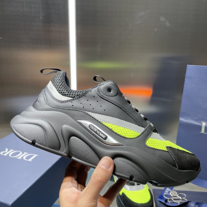 Dior Mens Shoes Sneakers Luxury Brand Breathable Design B22 SNEAKER Mesh with Smooth Calfskin with Original Box 3SN231YXX_H861