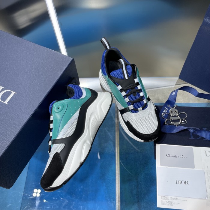 Dior Mens Shoes Sneakers Luxury Brand Breathable Design B22 SNEAKER Mesh with Smooth Calfskin with Original Box 3SN231YXX_H861