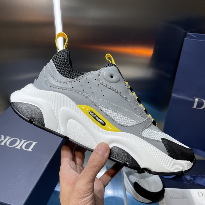 Dior Mens Shoes Sneakers Luxury Brand Breathable Design B22 SNEAKER Mesh with Smooth Calfskin with Original Box 3SN231YXX_H861