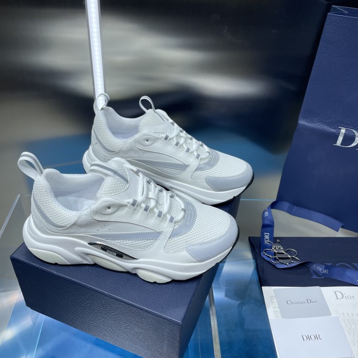 Dior Mens Shoes Sneakers Luxury Brand Breathable Design B22 SNEAKER Mesh with Smooth Calfskin with Original Box 3SN231YXX_H861