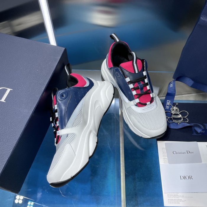 Dior Mens Shoes Sneakers Luxury Brand Breathable Design B22 SNEAKER Mesh with Smooth Calfskin with Original Box 3SN231YXX_H861