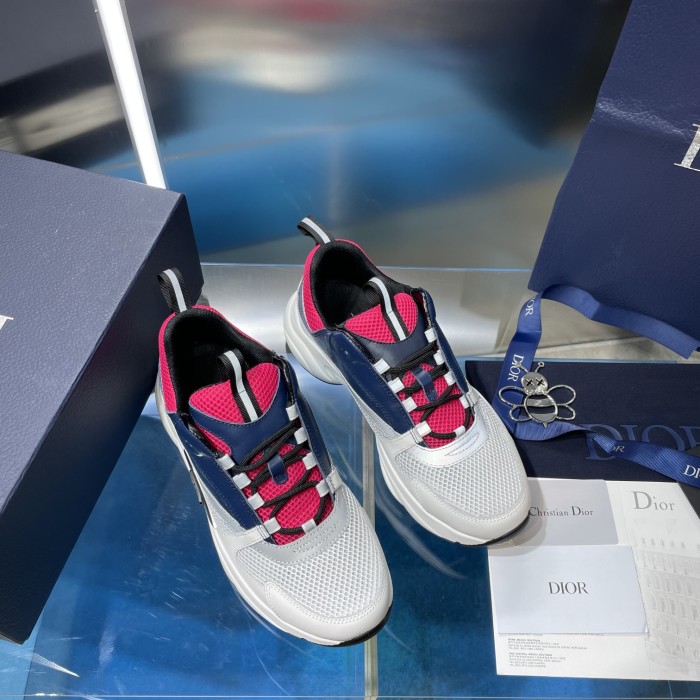 Dior Mens Shoes Sneakers Luxury Brand Breathable Design B22 SNEAKER Mesh with Smooth Calfskin with Original Box 3SN231YXX_H861