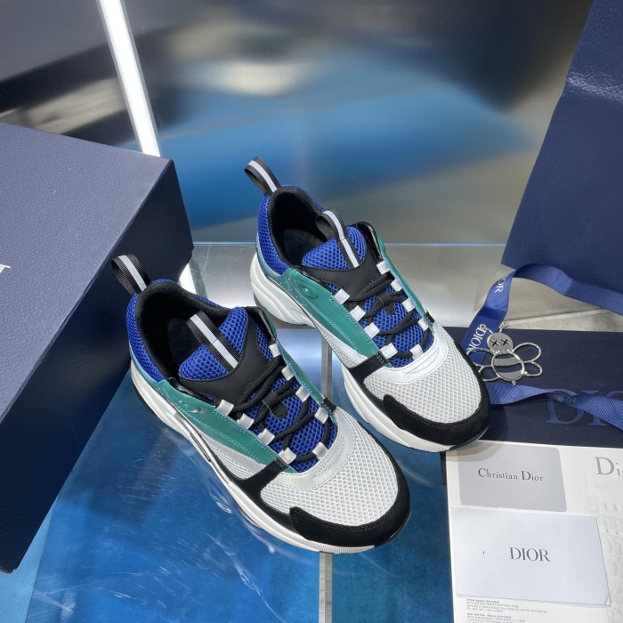 Dior Mens Shoes Sneakers Luxury Brand Breathable Design B22 SNEAKER Mesh with Smooth Calfskin with Original Box 3SN231YXX_H861
