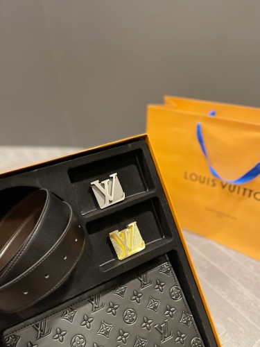 Louis Vuitton Mens Belt Luxury Brand Mens Belts + Clutch Luxury Brand with Original Box Best Gifts