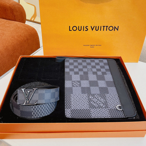 Louis Vuitton Mens Belt Luxury Brand Mens Belts + Clutch Luxury Brand with Original Box Best Gifts