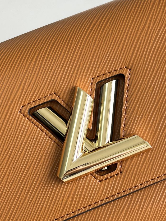 Louis Vuitton Womens Bags Shoulder Messenger Bags Luxury Brand TWIST MM M20846 with Original Box Gold Cipango Beige Epi grained leather