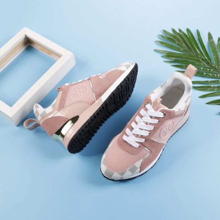 Louis Vuitton Women Shoes Sneakers Luxury Brand Lace-Up Run Away Sneaker with Original Box