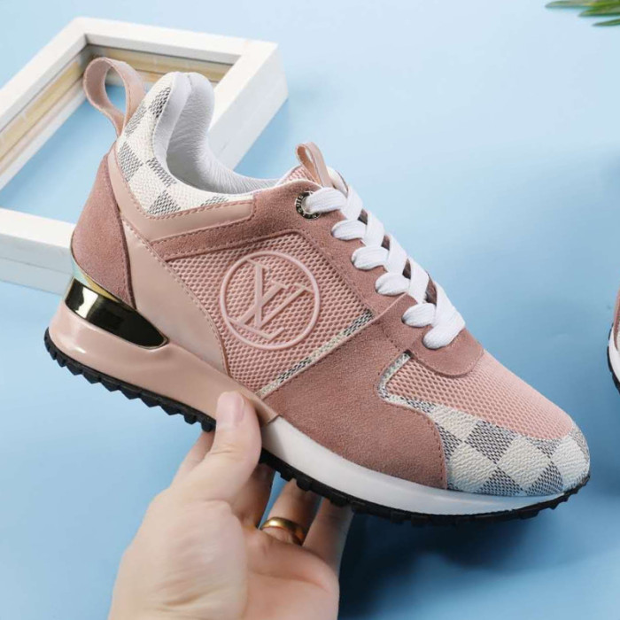 Louis Vuitton Women Shoes Sneakers Luxury Brand Lace-Up Run Away Sneaker with Original Box