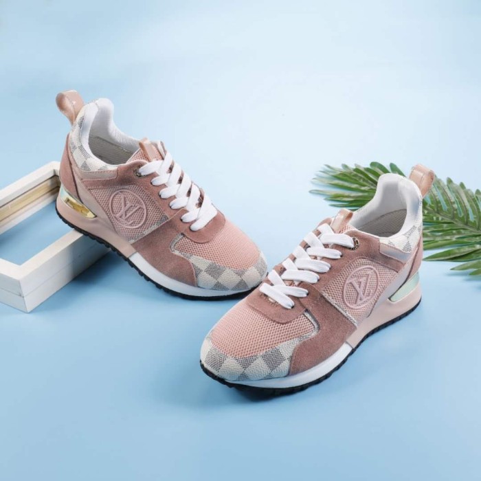 Louis Vuitton Women Shoes Sneakers Luxury Brand Lace-Up Run Away Sneaker with Original Box