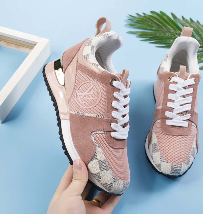 Louis Vuitton Women Shoes Sneakers Luxury Brand Lace-Up Run Away Sneaker with Original Box