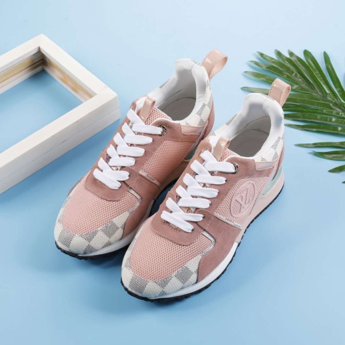 Louis Vuitton Women Shoes Sneakers Luxury Brand Lace-Up Run Away Sneaker with Original Box