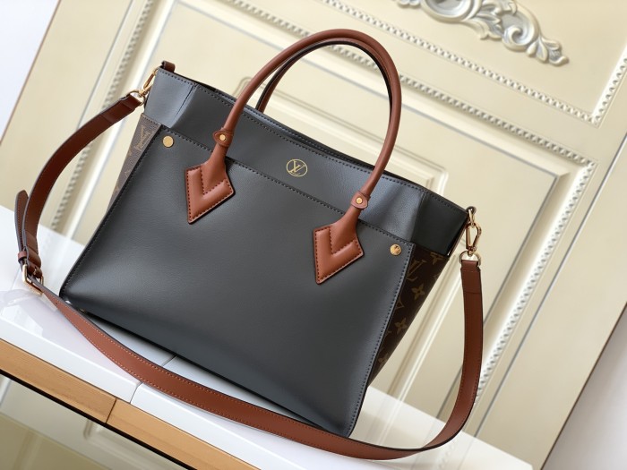 Louis Vuitton Womens Shoulder Bags Handbags Luxury Brand Fashion ON MY SIDE MM Twist calfskin and Monogram coated canvas M53823