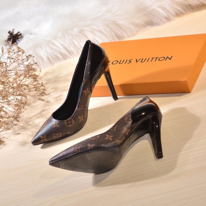 Louis Vuitton Womens Shoes Pumps Sandals Leather Design Luxury BrandCHERIE PUMP with Original Box 10cm Heel 1A4W3Z