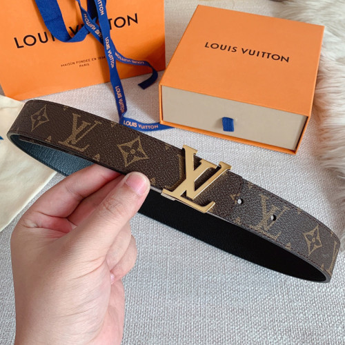 Louis Vuitton Mens Belt Luxury Brand Design Fashion Type LV INITIALES 30MM REVERSIBLE BELT with Original Box M0565V