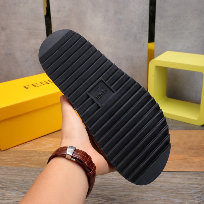 Fendi Men Shoes Slides Sandals Slippers Luxury Brand Mens Shoes with Original Box