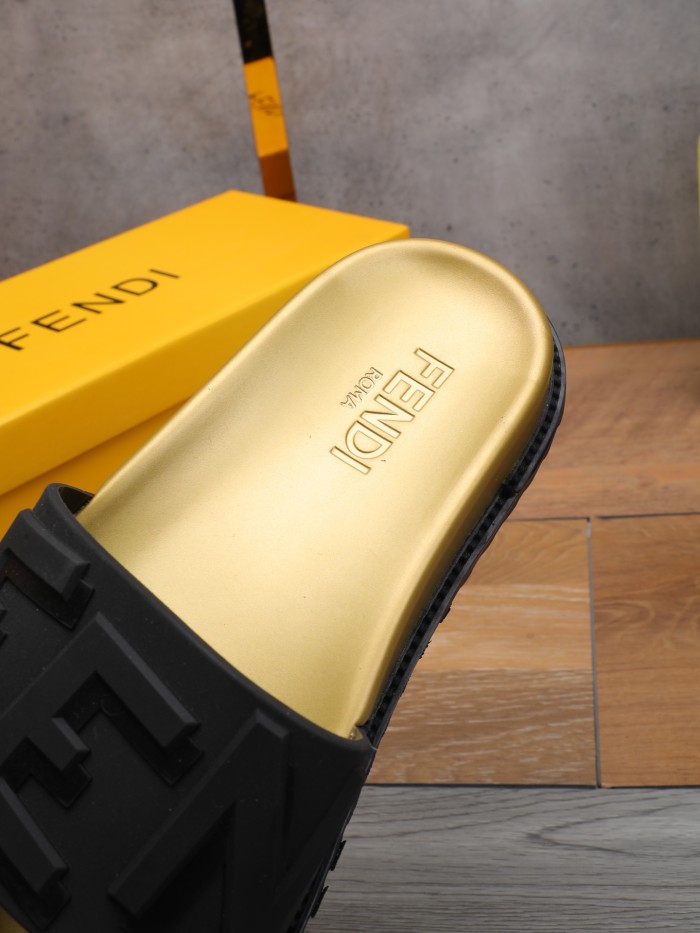 Fendi Men Shoes Slides Sandals Slippers Luxury Brand Mens Shoes with Original Box
