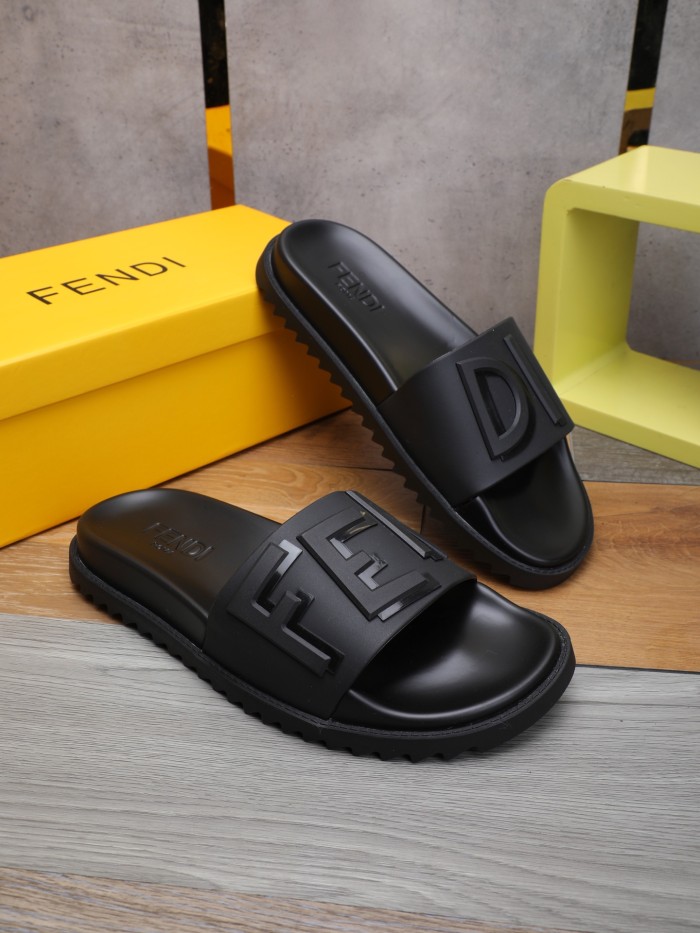 Fendi Men Shoes Slides Sandals Slippers Luxury Brand Mens Shoes with Original Box