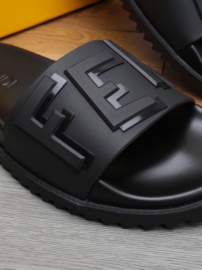 Fendi Men Shoes Slides Sandals Slippers Luxury Brand Mens Shoes with Original Box