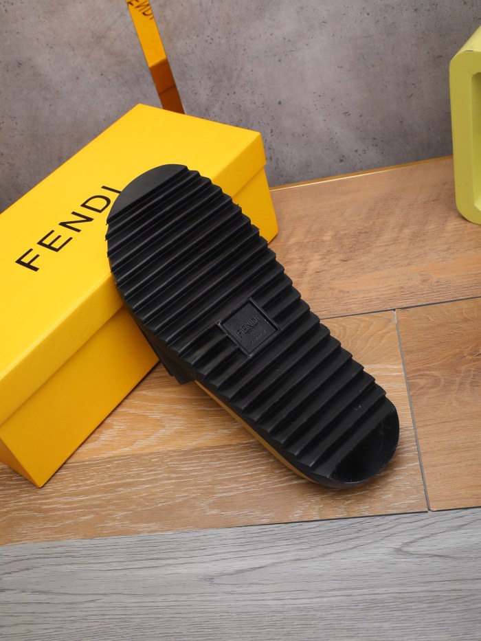Fendi Men Shoes Slides Sandals Slippers Luxury Brand Mens Shoes with Original Box
