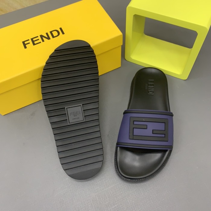 Fendi Men Shoes Slides Sandals Slippers Luxury Brand Mens Shoes with Original Box
