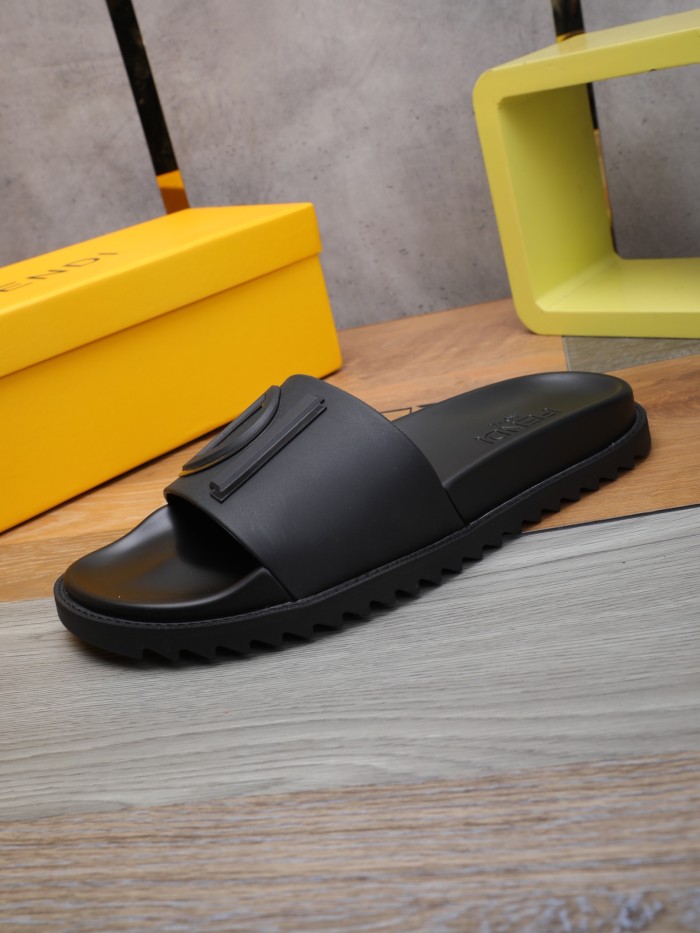 Fendi Men Shoes Slides Sandals Slippers Luxury Brand Mens Shoes with Original Box