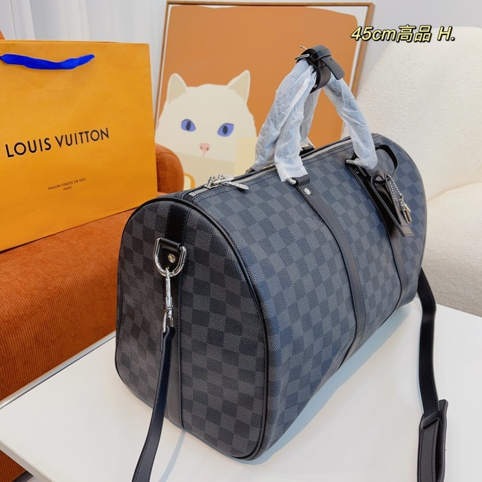Louis Vuitton Womens and Mens Unisex Bags Luxury Brand LV Keepall Bandoulière 45 Fashion Design Travel Bag