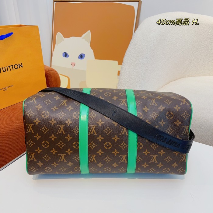 Louis Vuitton Womens and Mens Unisex Bags Luxury Brand LV Keepall Bandoulière 45 Fashion Design Travel Bag