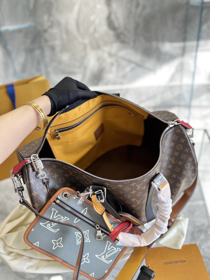 Louis Vuitton Womens and Mens Unisex Bags Luxury Brand LV Keepall Bandoulière 45 Fashion Design Travel Bag