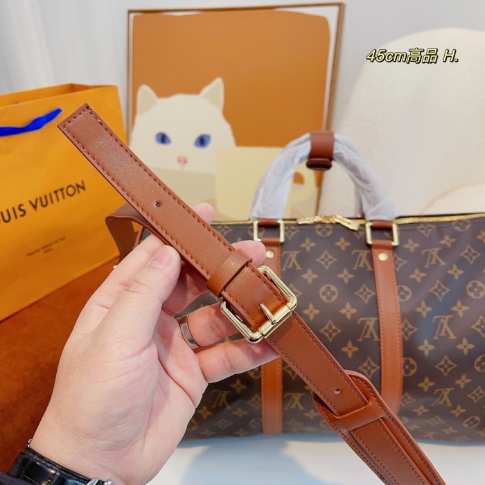 Louis Vuitton Womens and Mens Unisex Bags Luxury Brand LV Keepall Bandoulière 45 Fashion Design Travel Bag