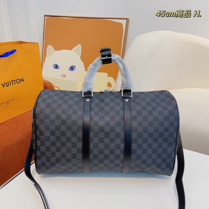 Louis Vuitton Womens and Mens Unisex Bags Luxury Brand LV Keepall Bandoulière 45 Fashion Design Travel Bag