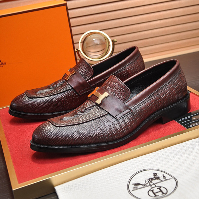 Hermes Mens Casual Shoes Fashion Dress Shoes for Men Luxury Brand with Original Box